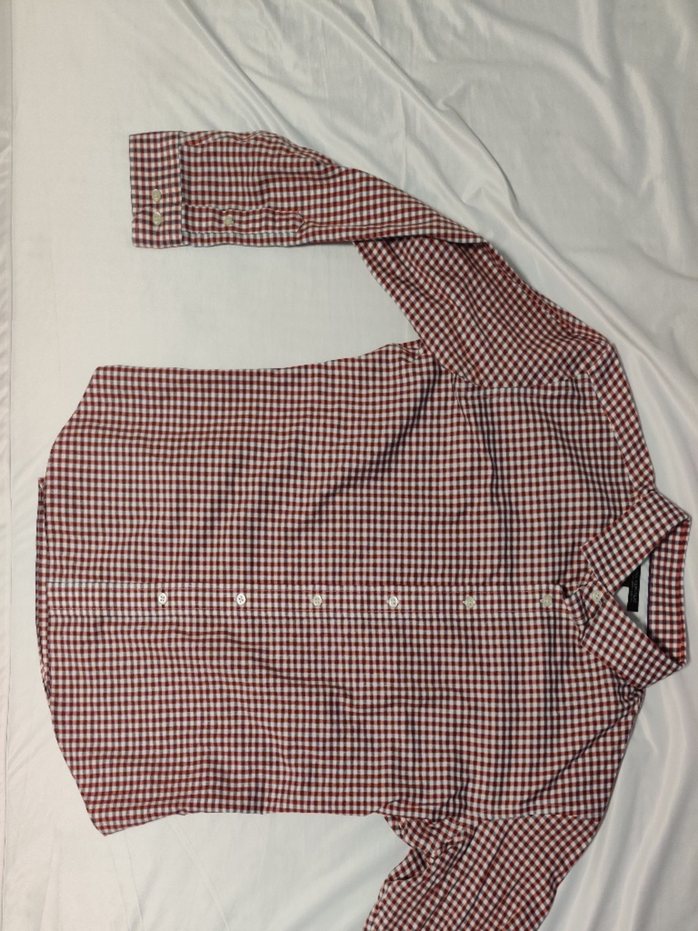 Banana Republic Non-Iron Tailored Slim Fit Medium Red Checkered